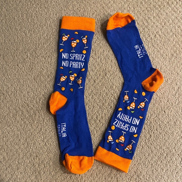 Italina Fun Blue and Orange Casual Socks - Picture 1 of 1
